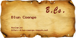 Blun Csenge névjegykártya